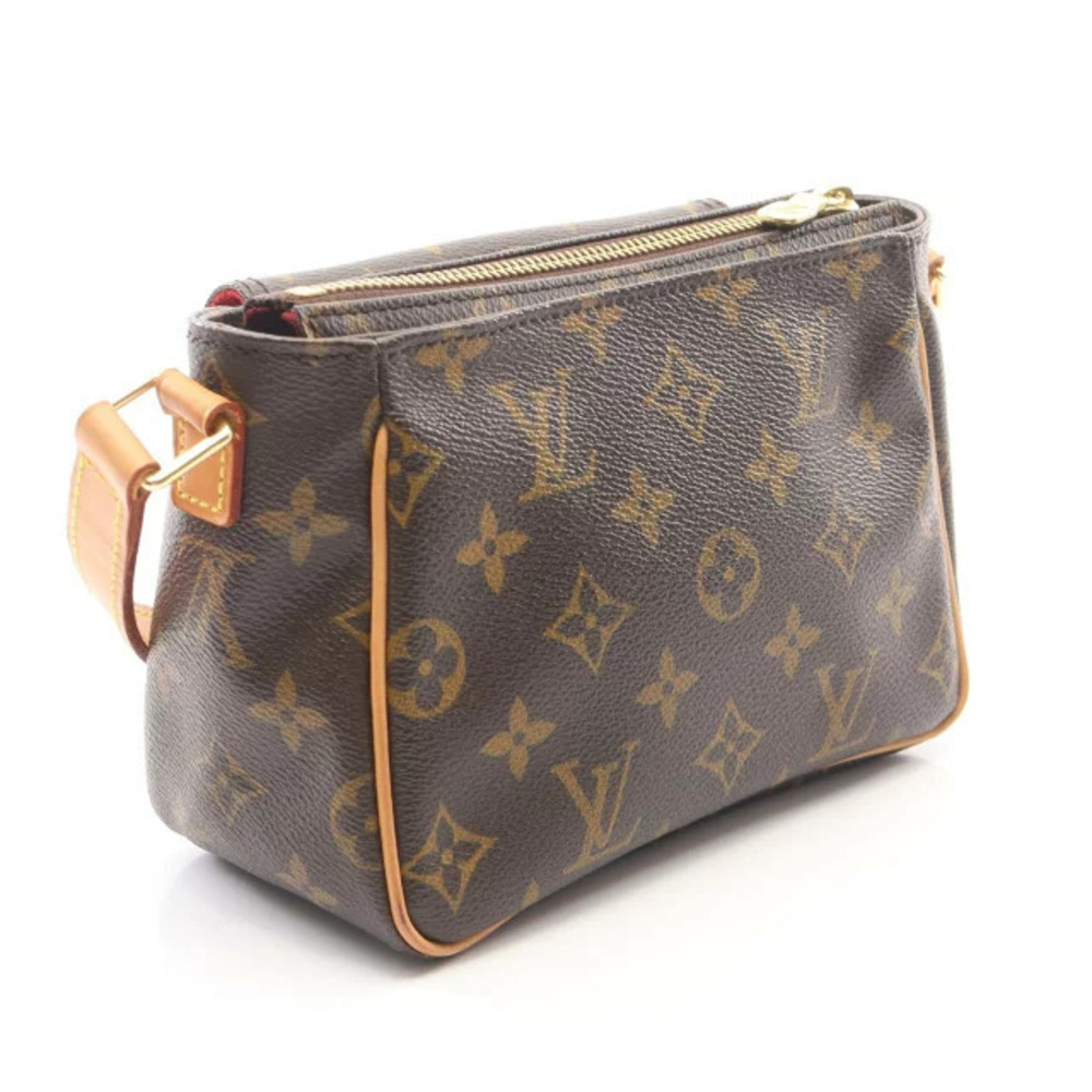 Louis Vuitton Brown Shoulder Bag Canvas Vivacite Leather Monogram Brown